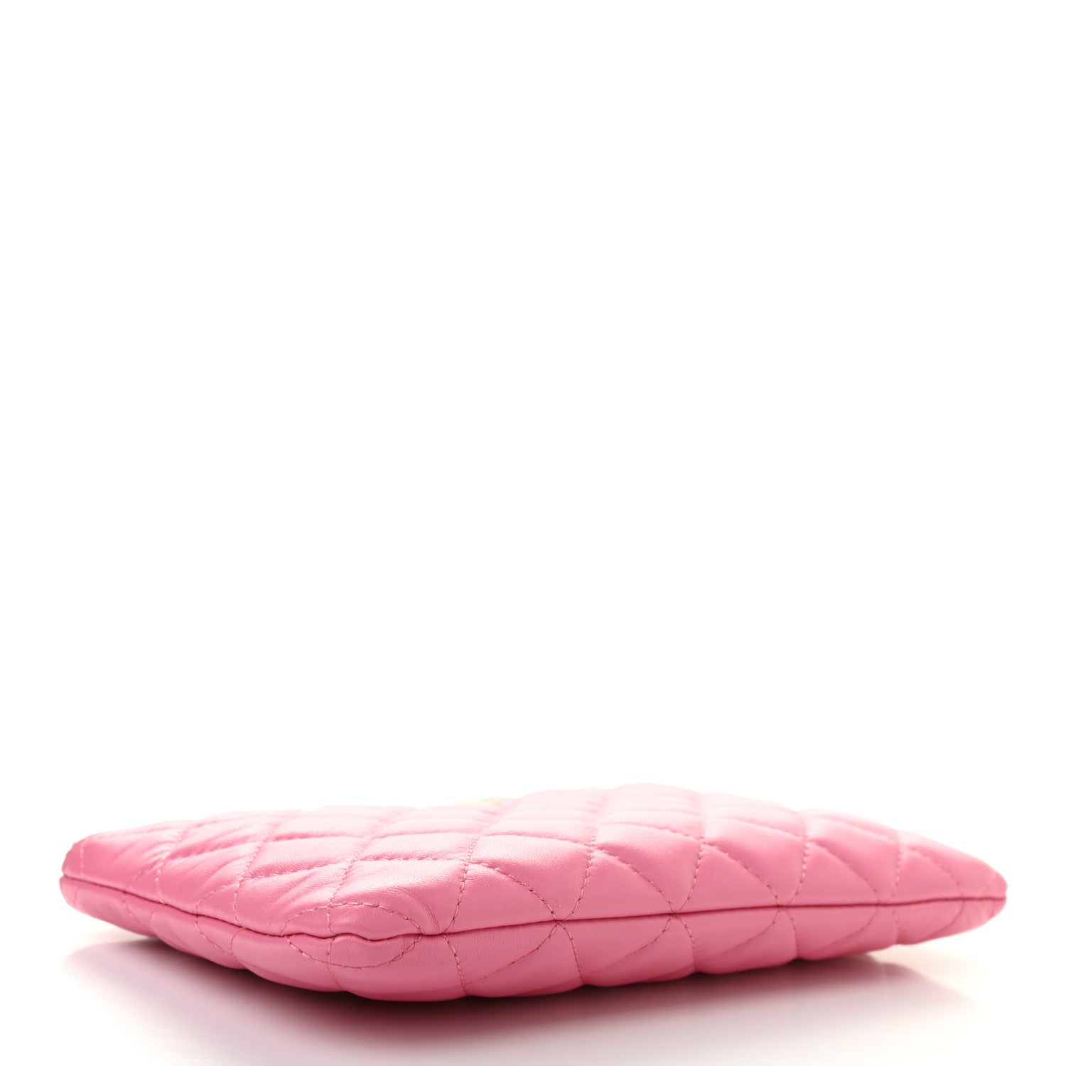Chanel Lambskin Quilted Zipped Pouch Pink Yellow 4 of 9
