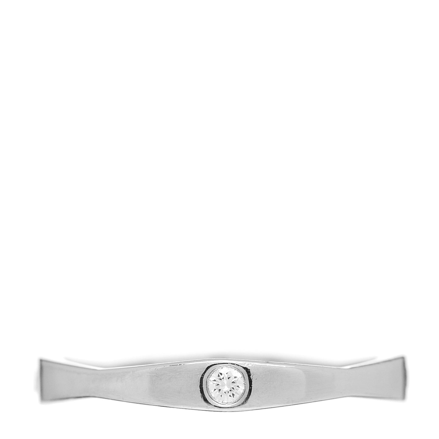 Platinum Diamond Wave Band Ring 56 7.75