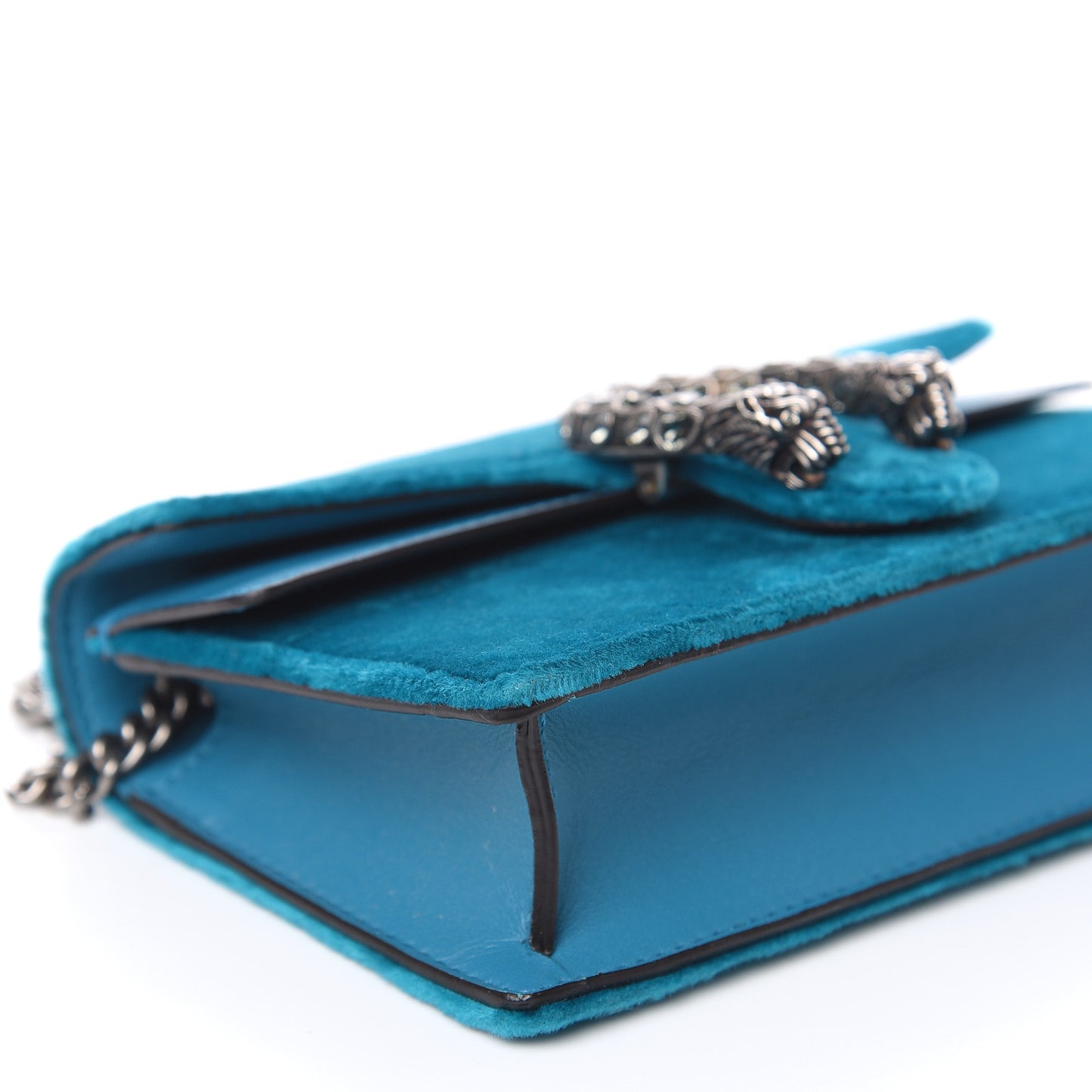 Velvet Super Mini Dionysus Shoulder Bag Pavone Cyan
