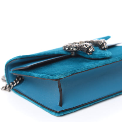 Gucci Velvet Super Mini Dionysus Shoulder Bag Pavone Cyan 7 of 10