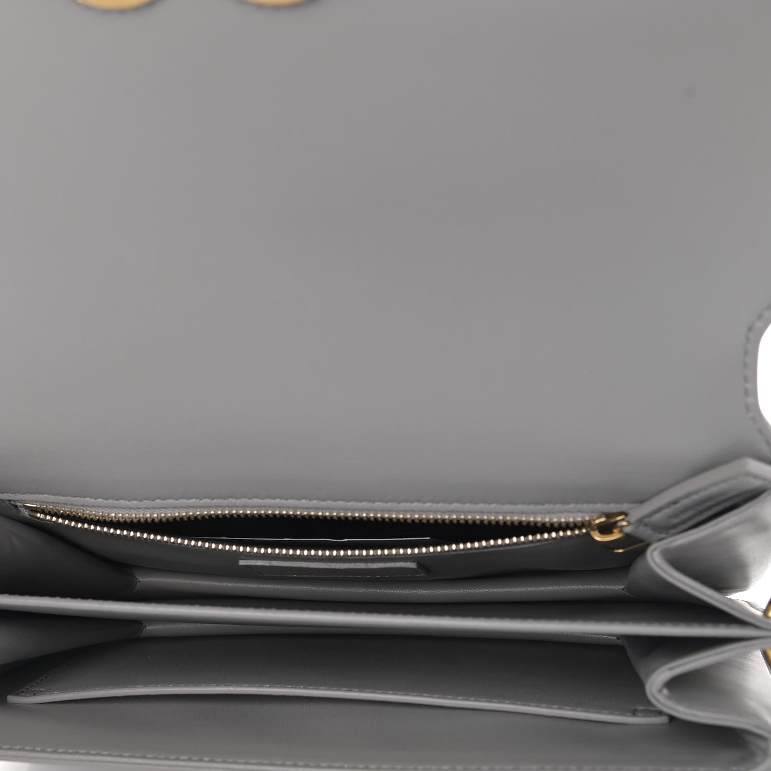 Saint Laurent Smooth Calfskin Le Maillon Satchel Grey 5 of 9