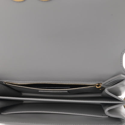 Saint Laurent Smooth Calfskin Le Maillon Satchel Grey 5 of 9