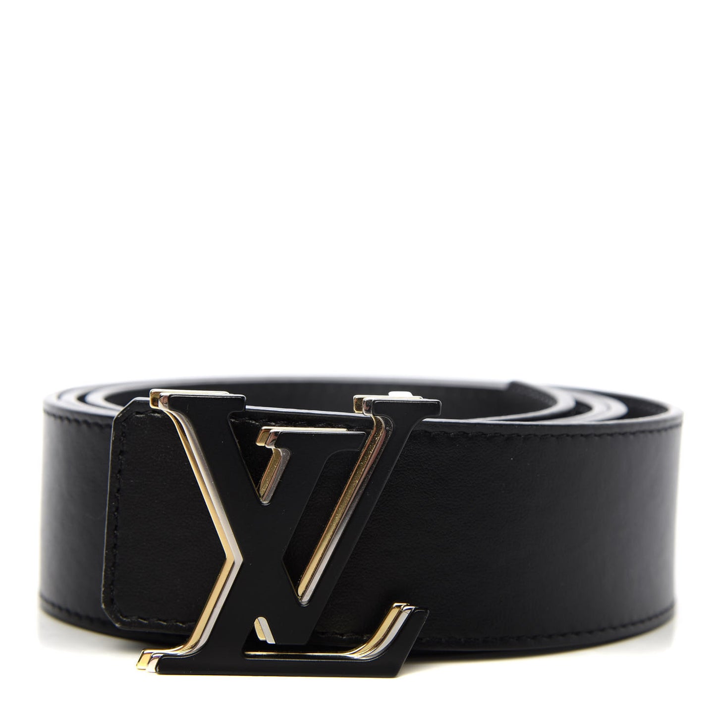 Calfskin 40mm LV Optic Reversible Belt 100 40 Black Anthracite Gray