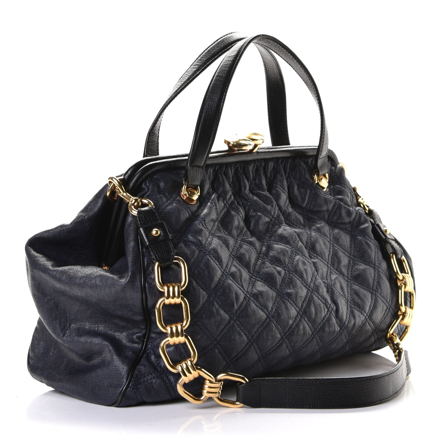Lambskin Quilted Stam Navy