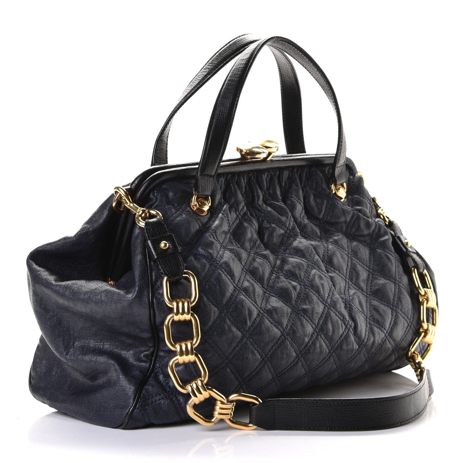 Marc Jacobs Lambskin Quilted Stam Navy 2 of 7