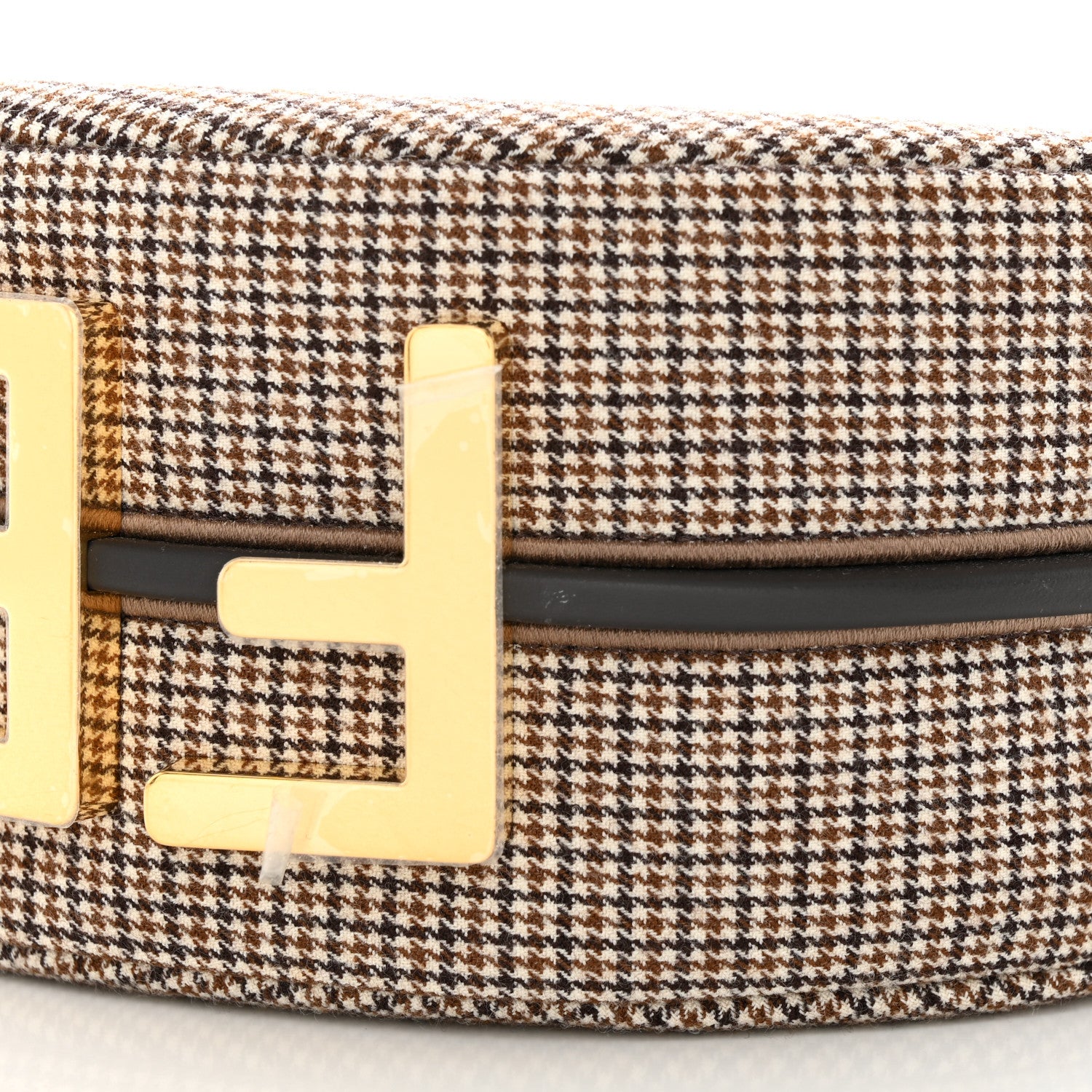 Fendi Wool Vitello Grace Small Houndstooth Small Fendigraphy Hobo Bag Beige Ebano 10 of 13
