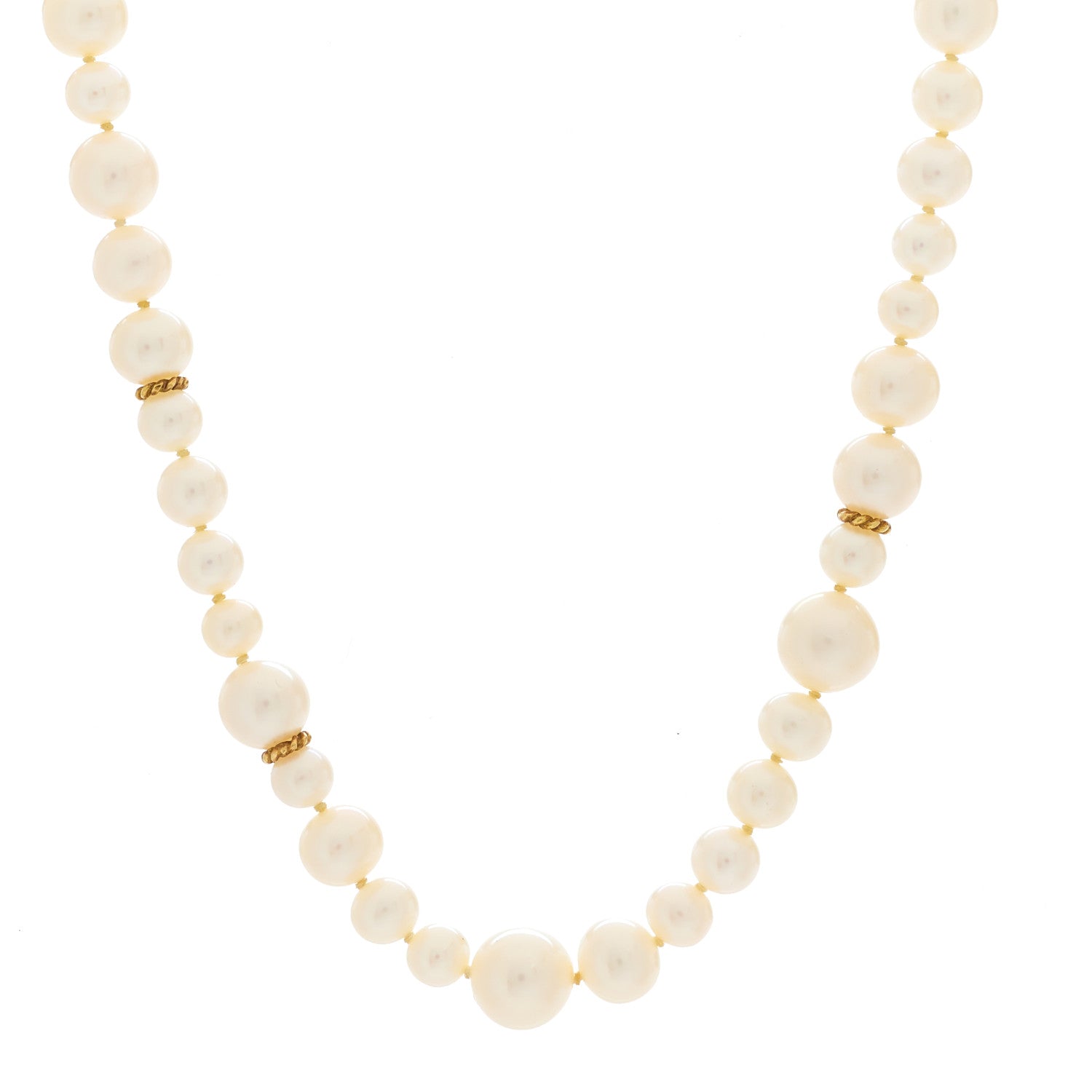 David Yurman Sterling Silver 18K Yellow Gold Pearl Necklace 1 of 5
