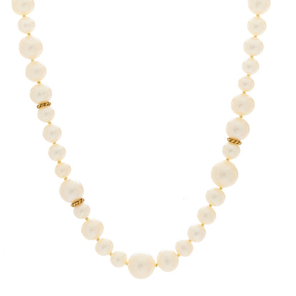 David Yurman Sterling Silver 18K Yellow Gold Pearl Necklace 1 of 5