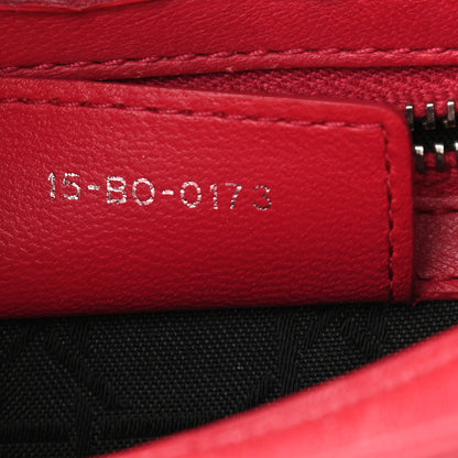 Christian Dior Lambskin Cannage Medium Lady Dior Red 7 of 9