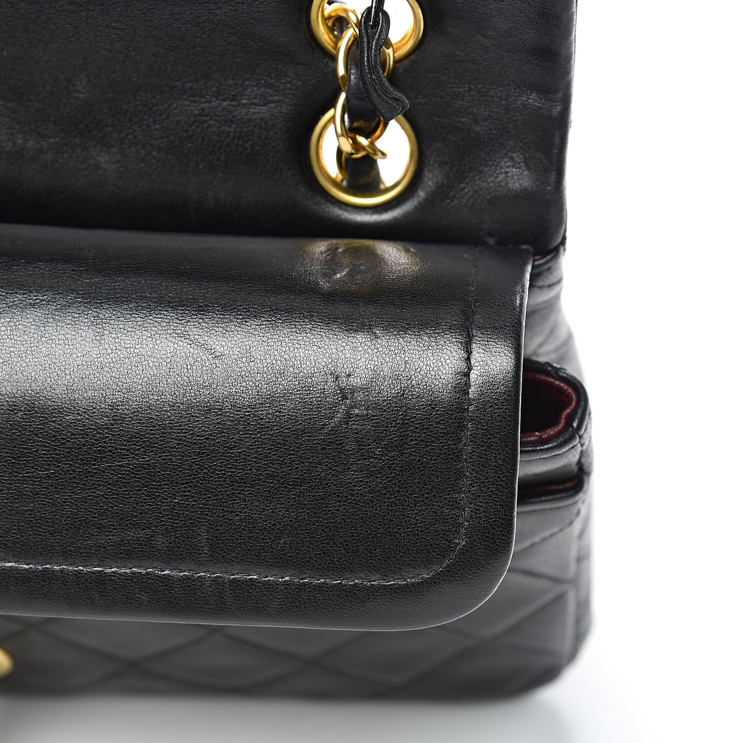 Lambskin Quilted Small Double Flap Black