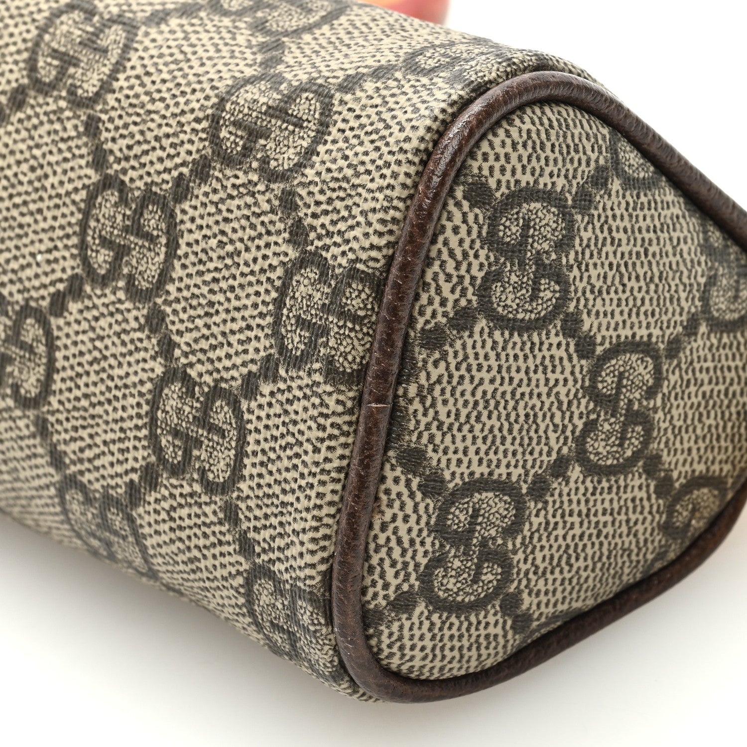 Gucci GG Supreme Monogram Strawberry Retro Interlocking G Barrel Coin Purse Beige Ebony 8 of 9