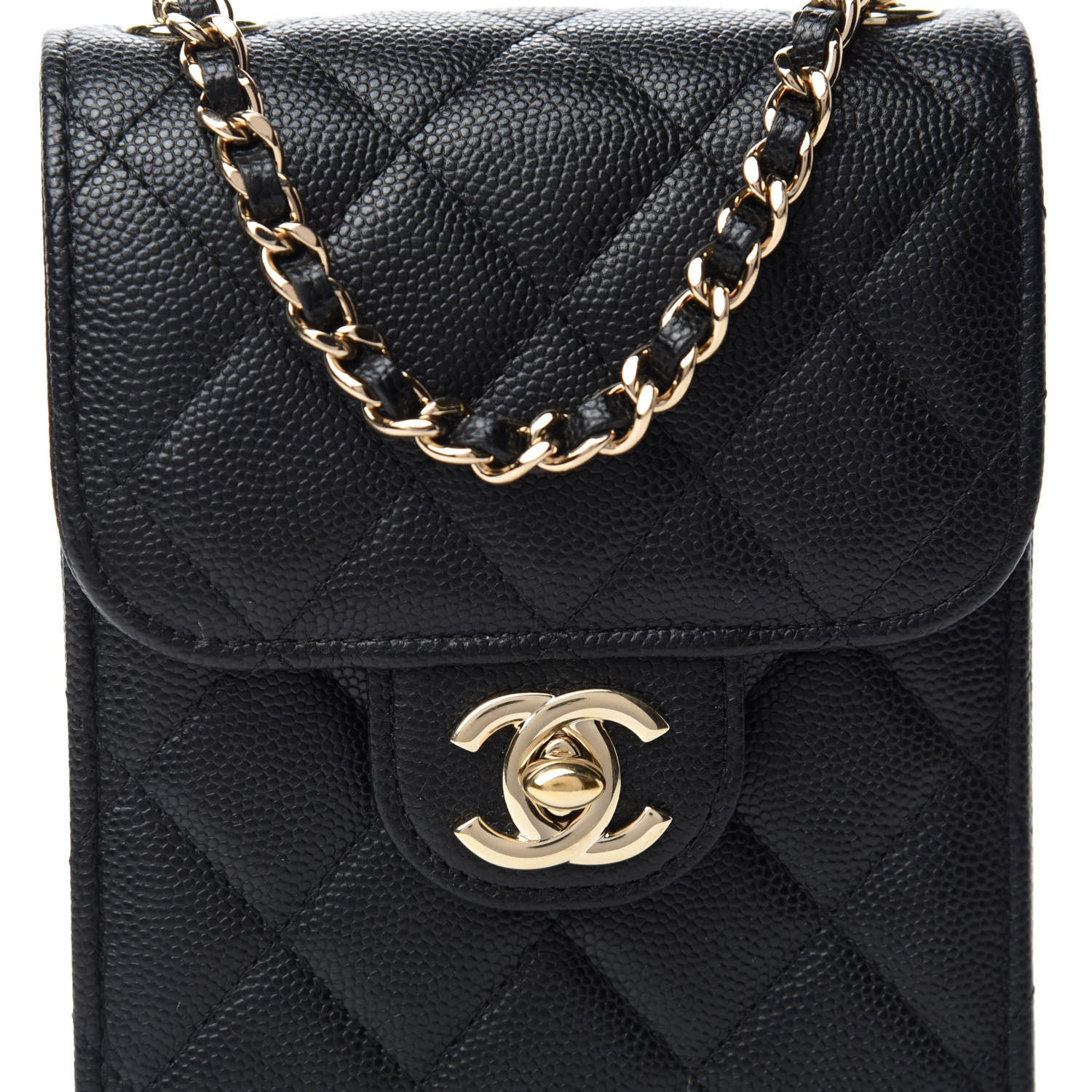 Chanel Caviar Quilted Classic Phone Holder Black 11 of 12