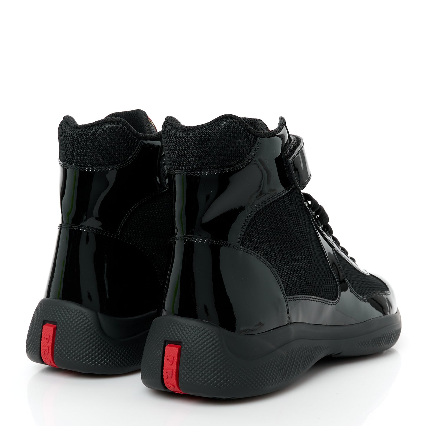 Patent Technical Fabric Mens America's Cup High Top Sneakers 8.5 Black