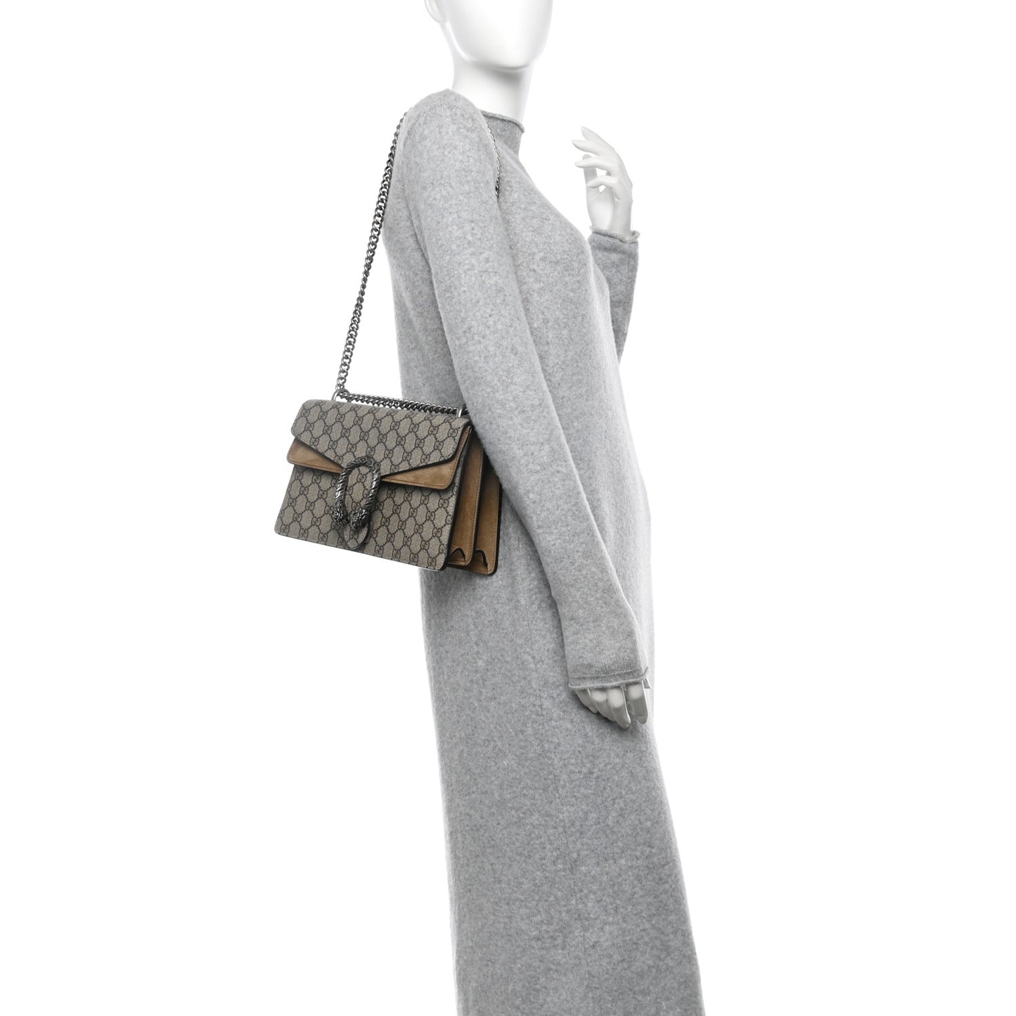 GG Supreme Monogram Small Dionysus Shoulder Bag Taupe