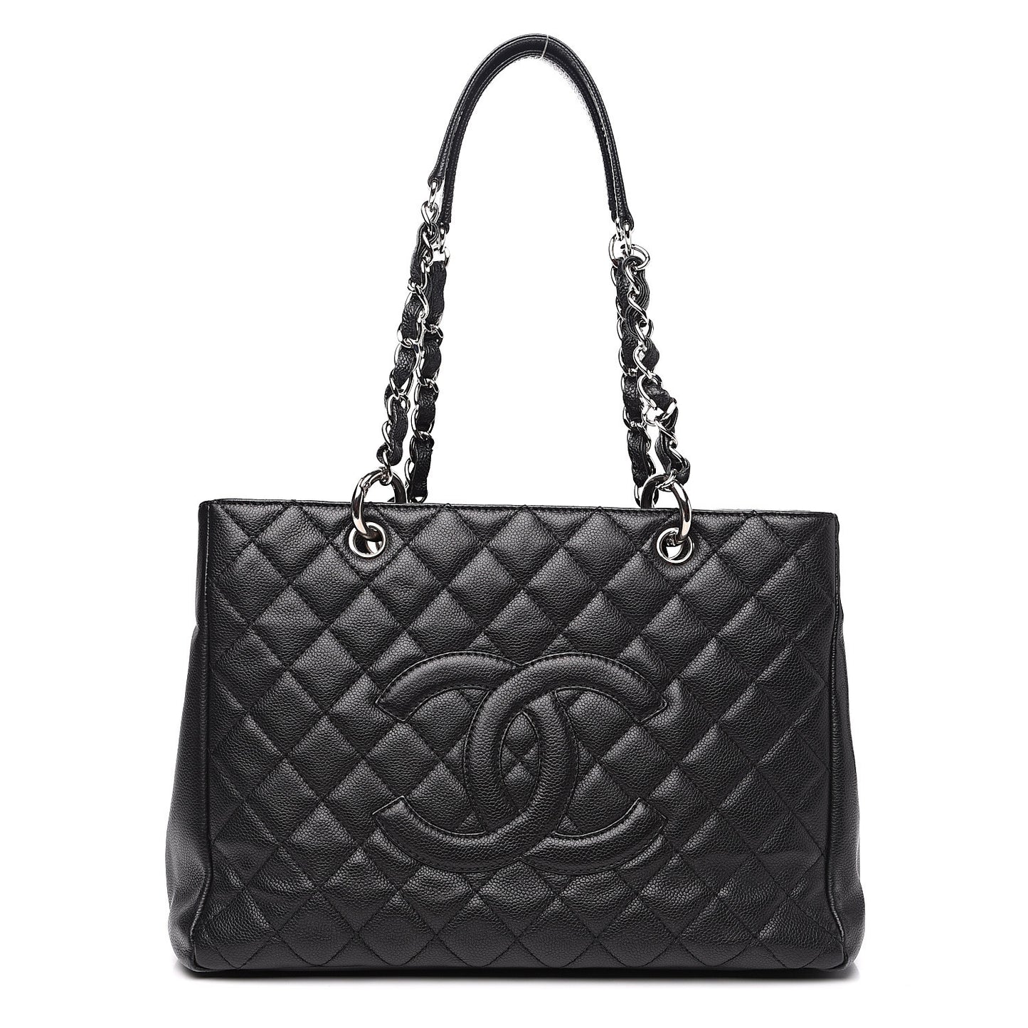 Caviar Quilted Grand Shopping Tote GST Black