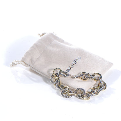 David Yurman Sterling Silver 18K Yellow Gold 12mm Large Oval Link Bracelet 4 of 4