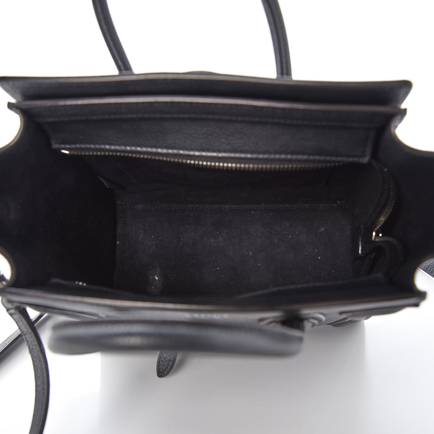 Drummed Calfskin Nano Luggage Black