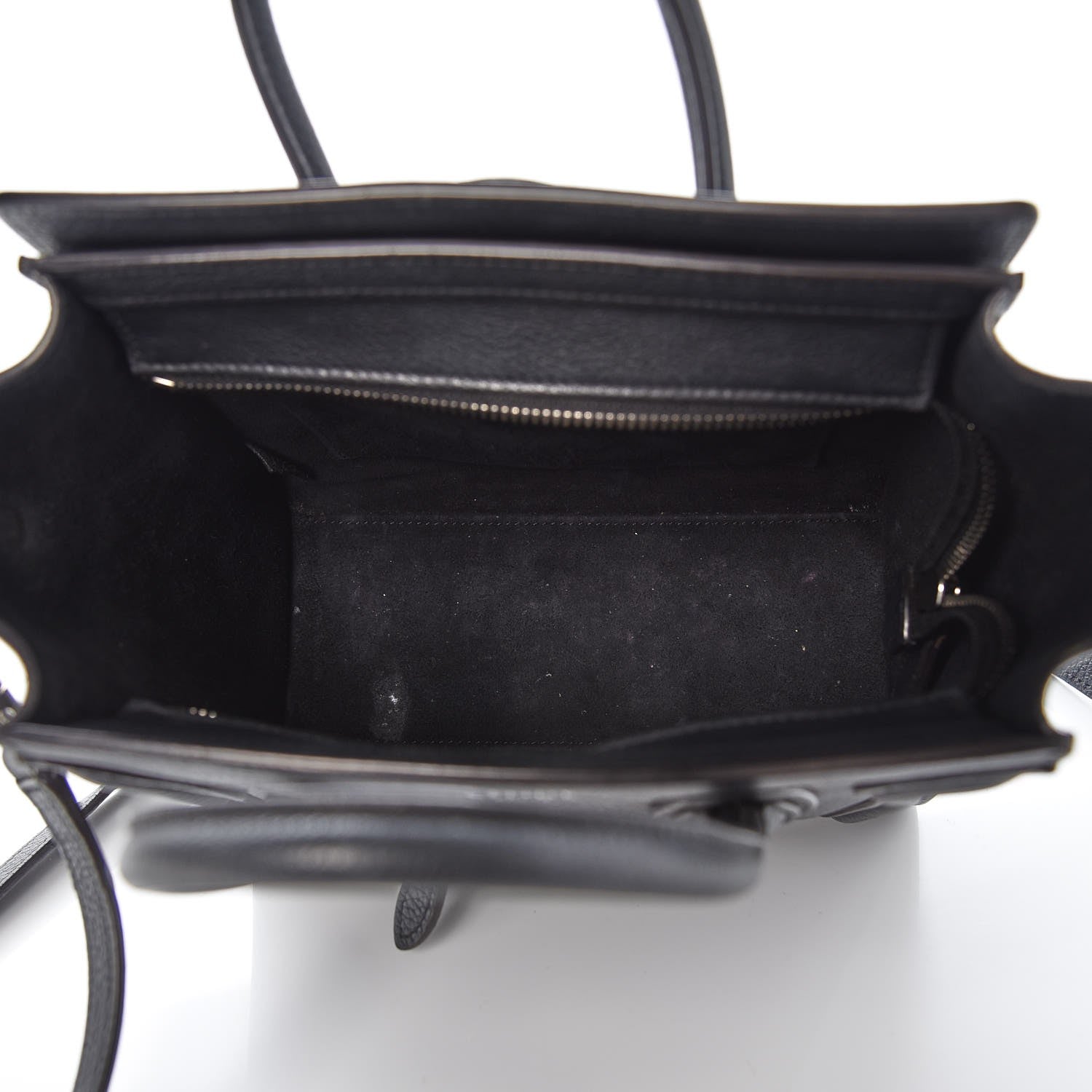 Celine Drummed Calfskin Nano Luggage Black 5 of 11