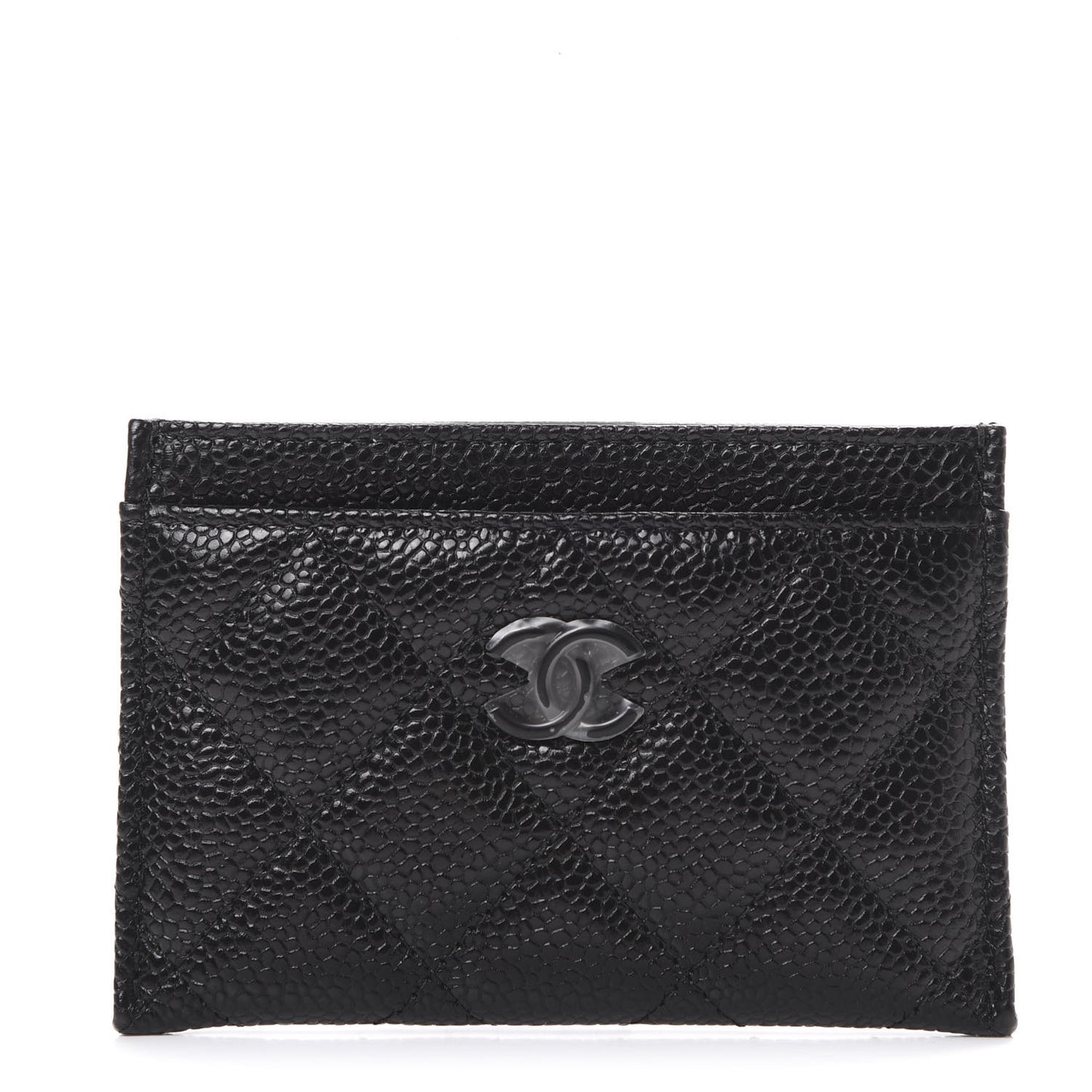 Caviar Quilted Incognito Card Holder Black