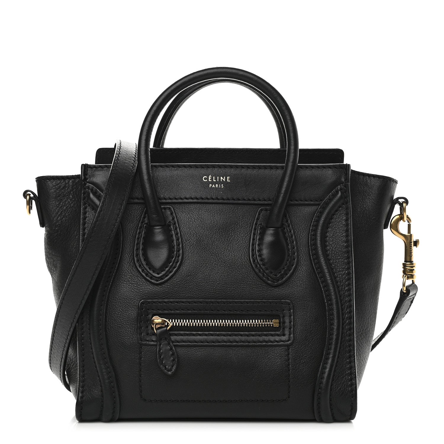 Celine Smooth Calfskin Nano Luggage Black 1 of 10