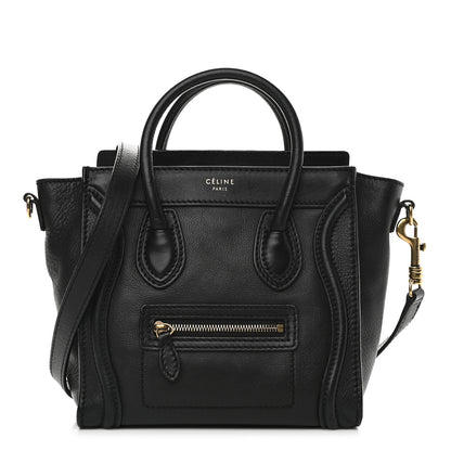 Celine Smooth Calfskin Nano Luggage Black 1 of 10