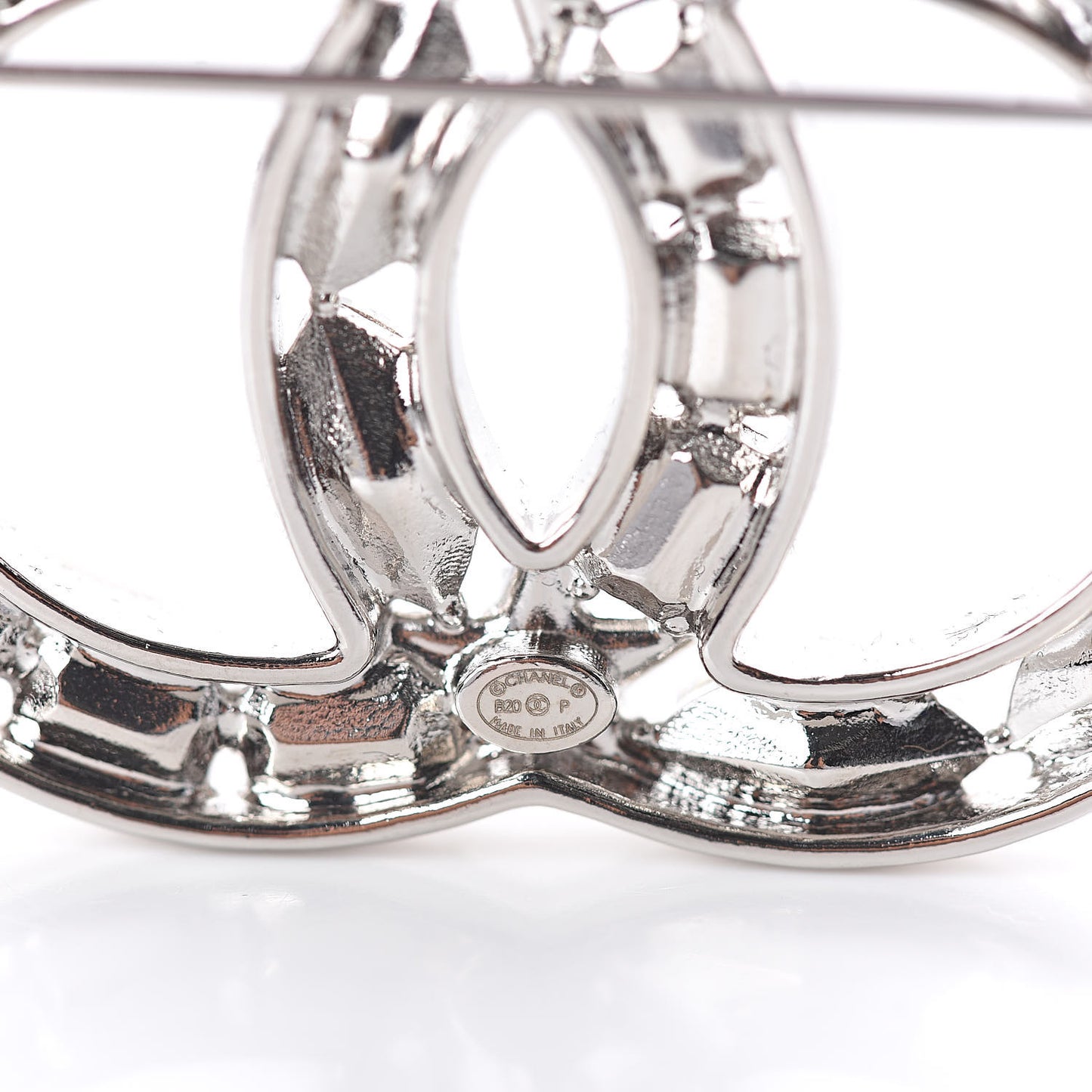Marquise Crystal Star CC Brooch Silver Black