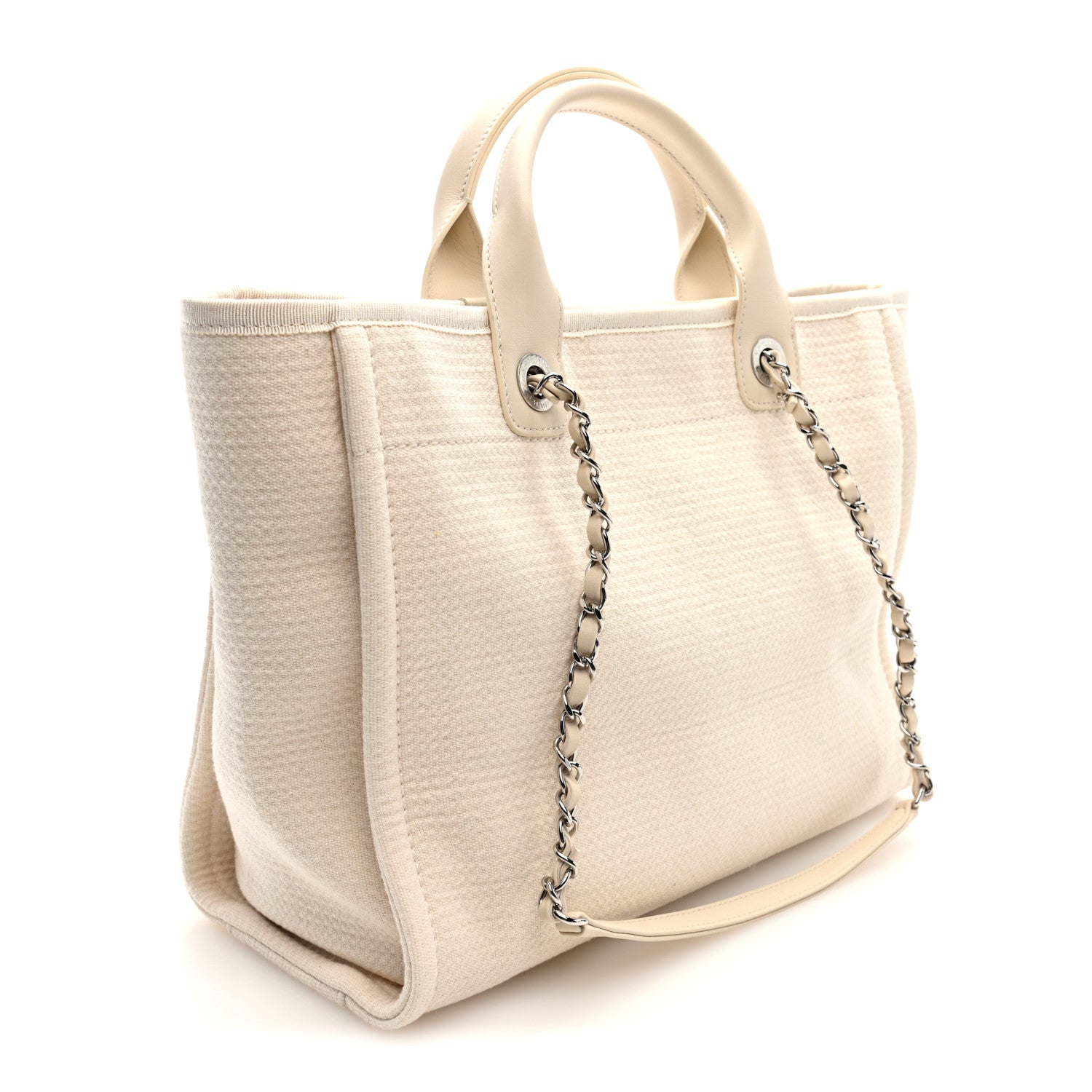 Chanel Mixed Fibers Small Deauville Tote White 4 of 11