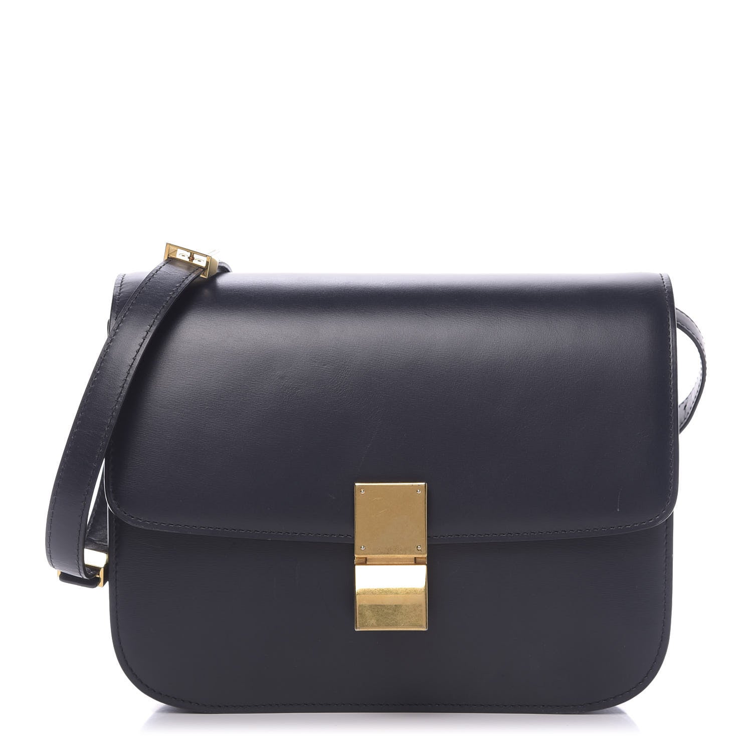 Celine Box Calfskin Medium Classic Box Flap Bag Navy 1 of 12