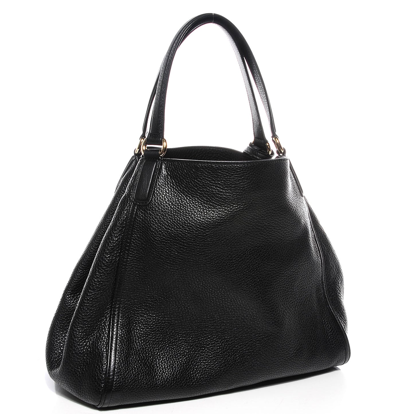 Pebbled Calfskin Medium Soho Shoulder Bag Black