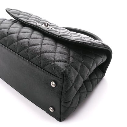 Chanel Caviar Lizard Quilted Small Coco Handle Flap Black 10 of 11
