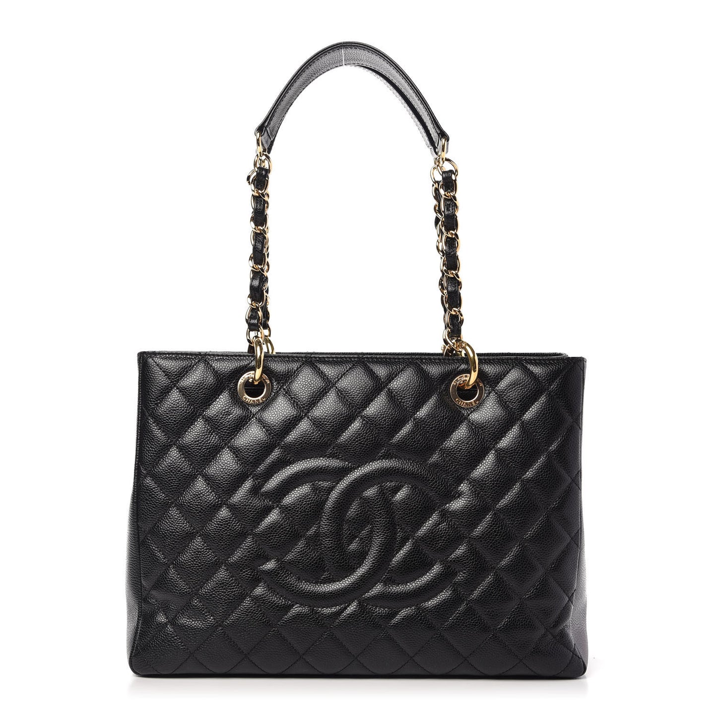 Caviar Quilted Grand Shopping Tote GST Black