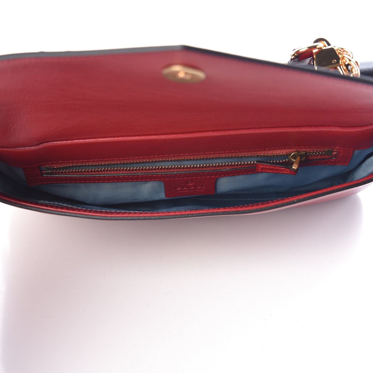 Calfskin Diagonal GG Medium Thiara Double Envelope Shoulder Bag Black Red