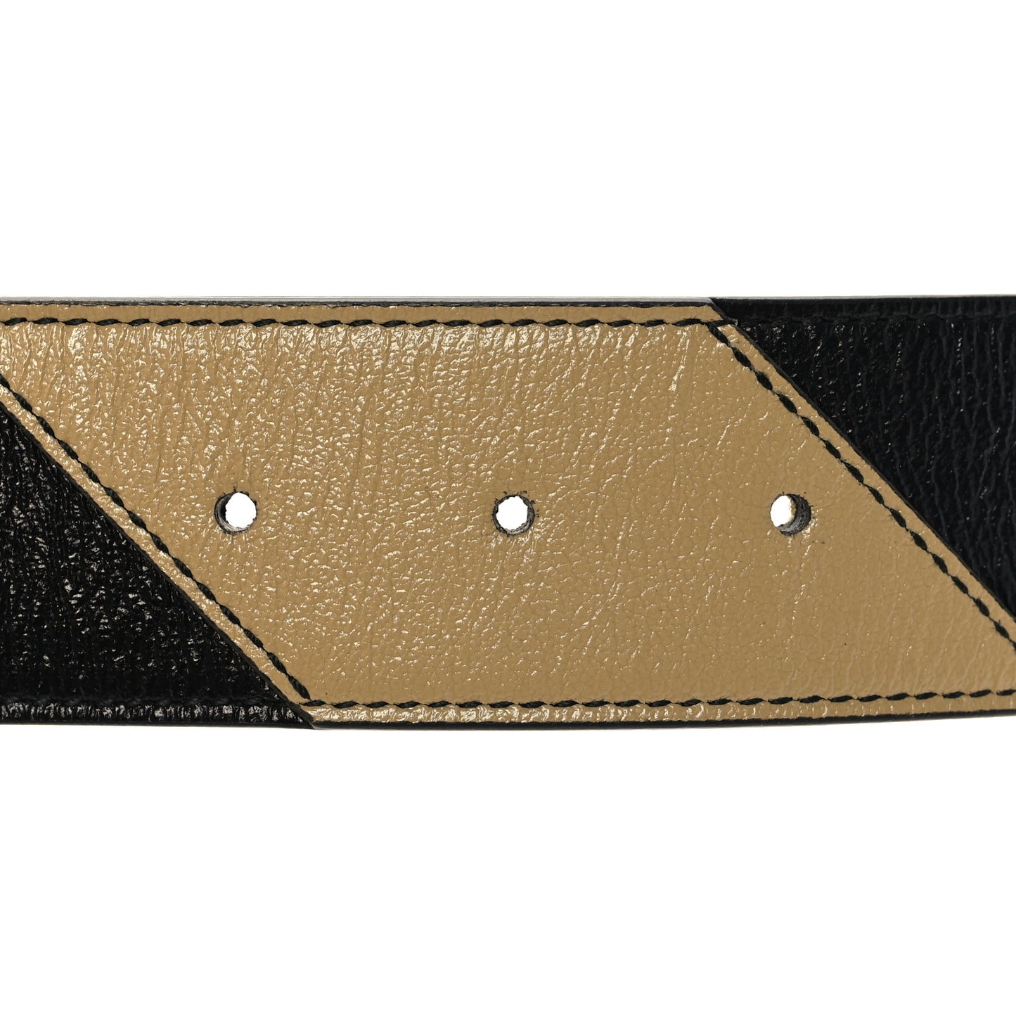 Calfskin Striped Textured Double G 50mm Belt 90 36 Black Beige