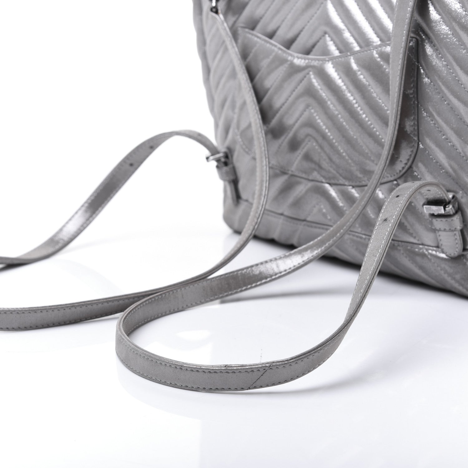 Chanel Metallic Calfskin Chevron Quilted Small Urban Spirit Backpack Silver 31 of 31