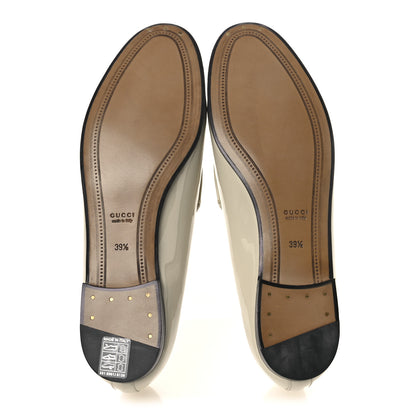 Gucci Patent Womens Jordaan Loafers 39.5 New Ivory 7 of 13