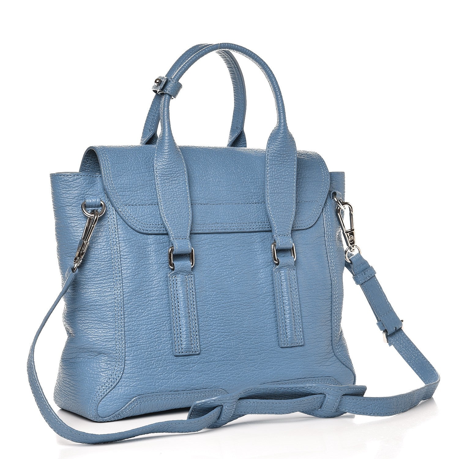 3.1 Phillip Lim 3.1 Textured Calfskin Medium Pashli Satchel Light Blue 3 of 8