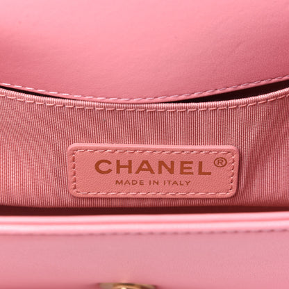 Chanel Fabric Chevron Braided Small Boy Flap Pink Ivory 7 of 12