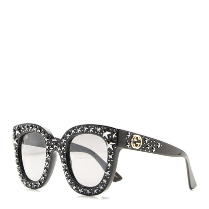 Gucci Acetate Stars Cat Eye Sunglasses GG0116S Black 1 of 7