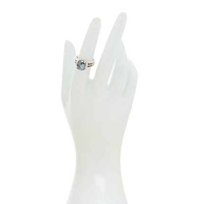 David Yurman Sterling Silver Diamond Hematite 10mm Petite Wheaton Ring 51 5.75 2 of 5