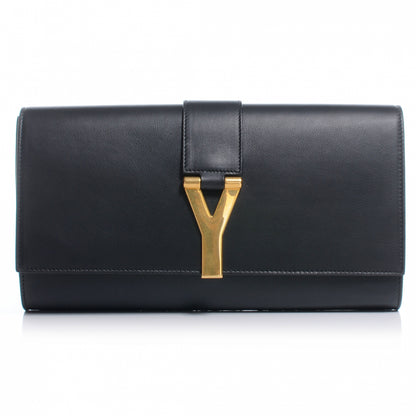 Saint Laurent Leather ChYc Clutch Black 1 of 8