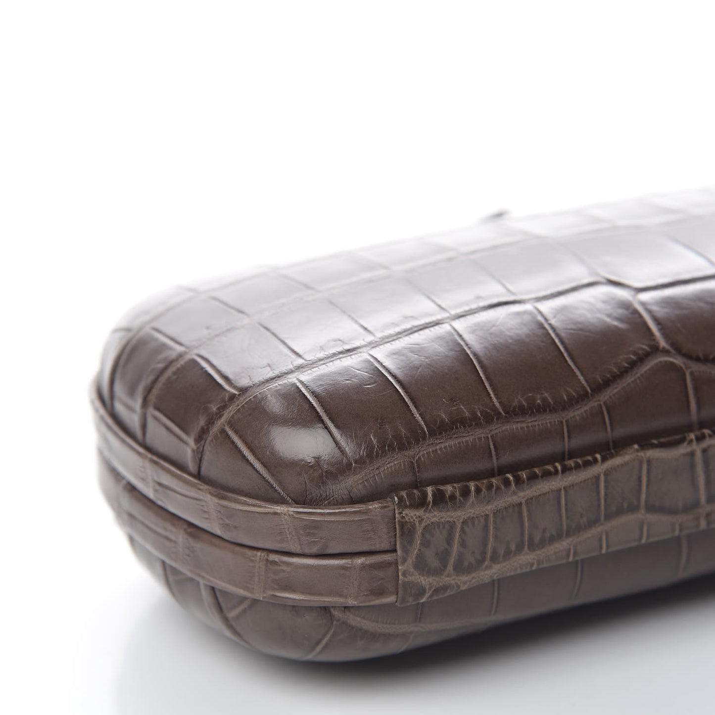 Crocodile Knot Clutch Brown