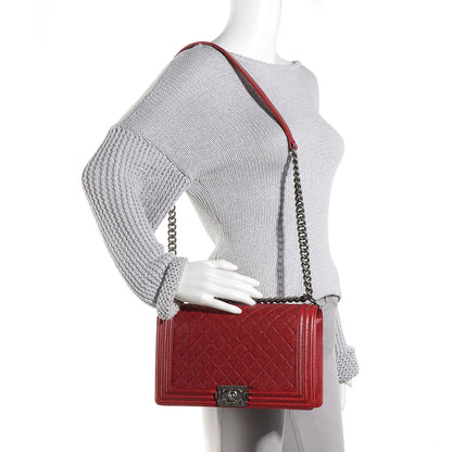 Chanel Caviar New Medium Boy Flap Red 2 of 9