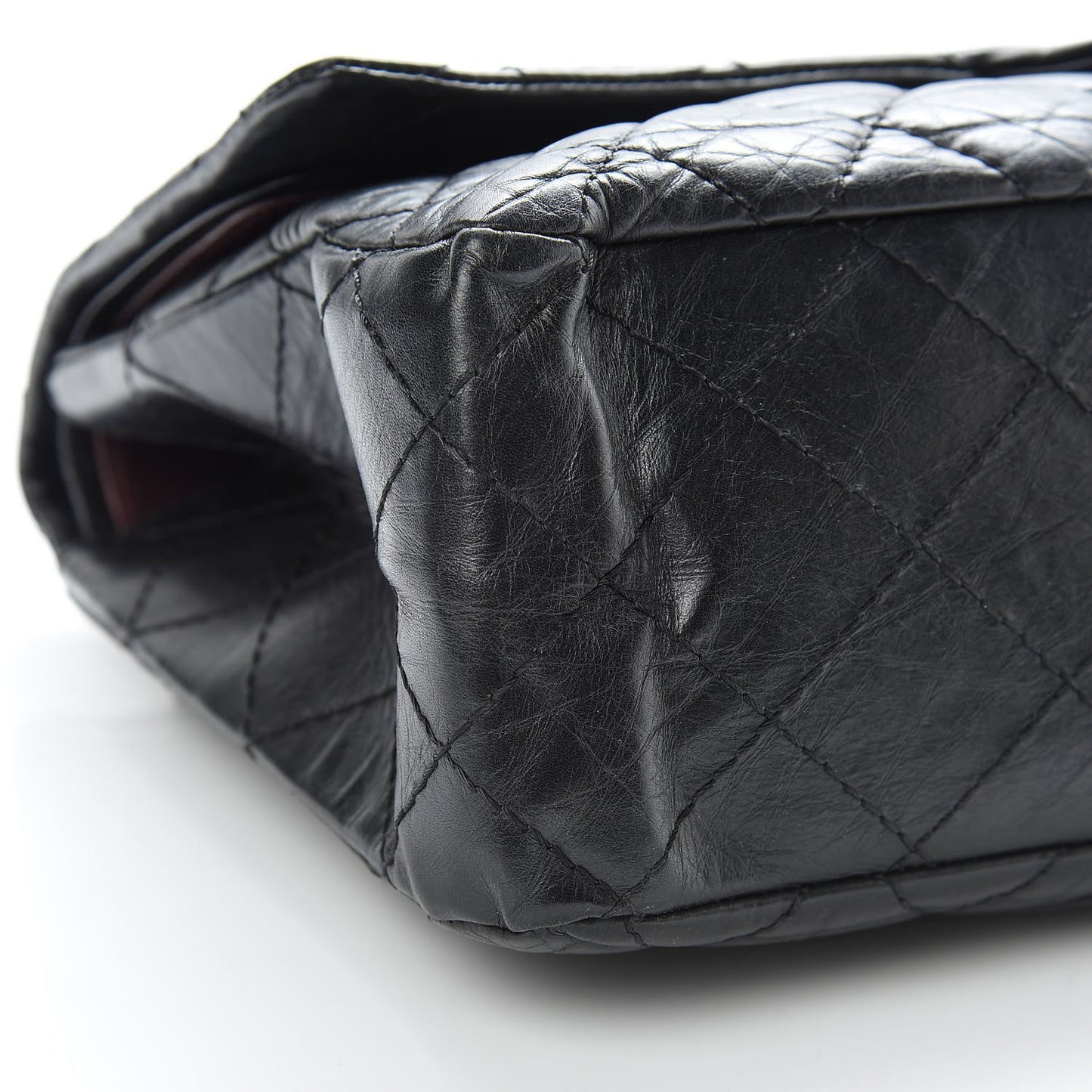 Aged Calfskin Quilted 2.55 Reissue 227 Flap Black