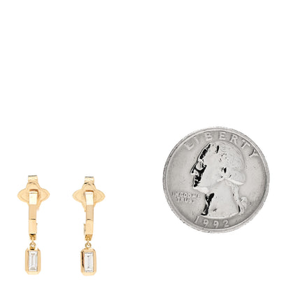 David Yurman 18K Yellow Gold Diamond Novella Hoop Drop Earrings 2 of 4