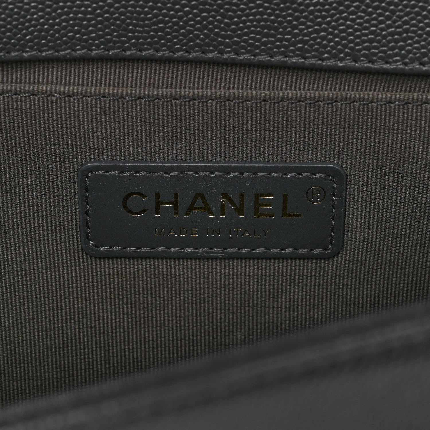 Chanel Caviar Chevron Quilted Medium Boy Flap Dark Grey 9 of 10