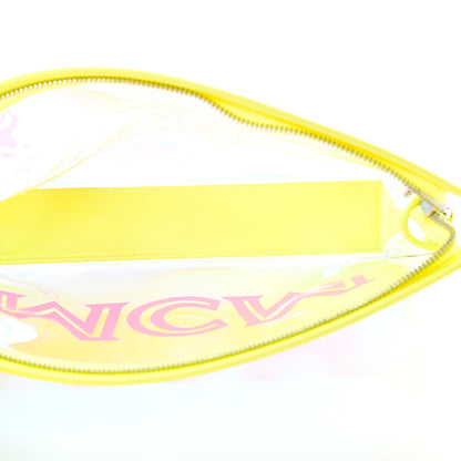 MCM Iridescent PVC Wristlet Neon Yellow 5 of 8