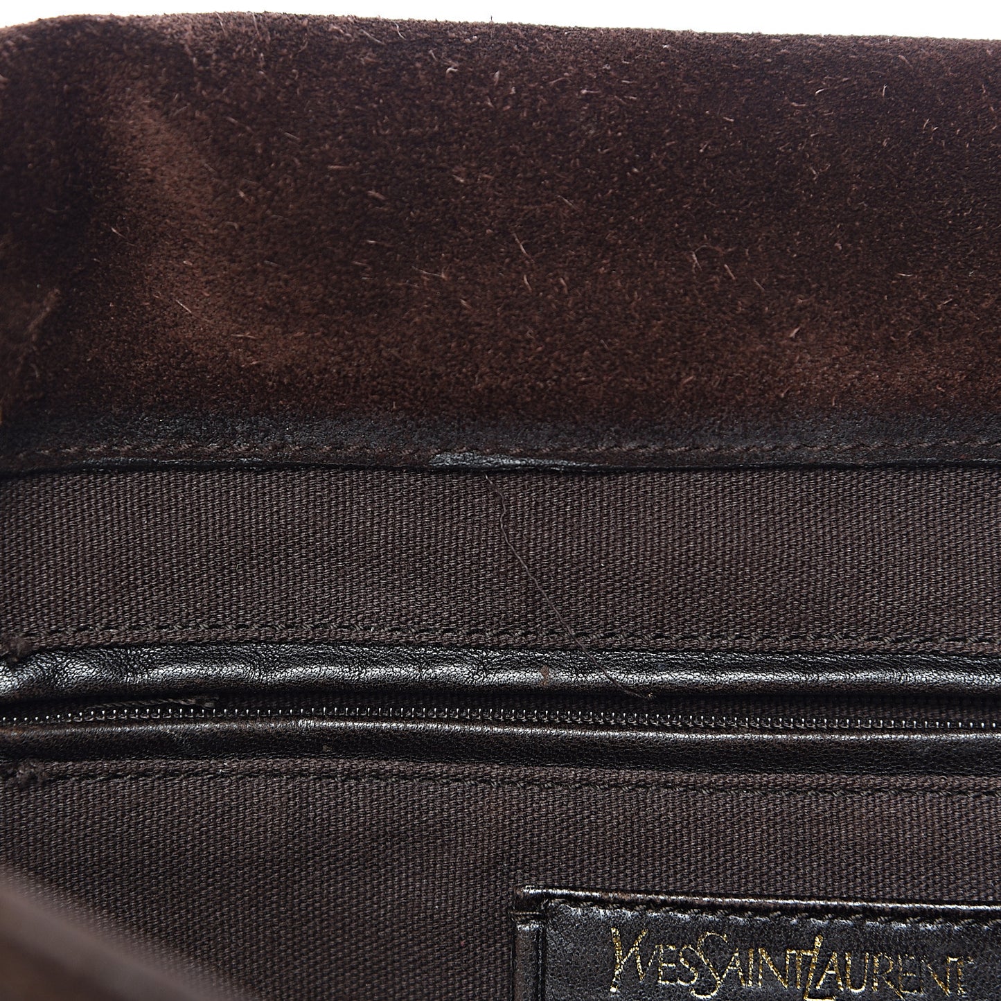 Crocodile Embossed Nubuck Besace Shoulder Bag Brown Sand
