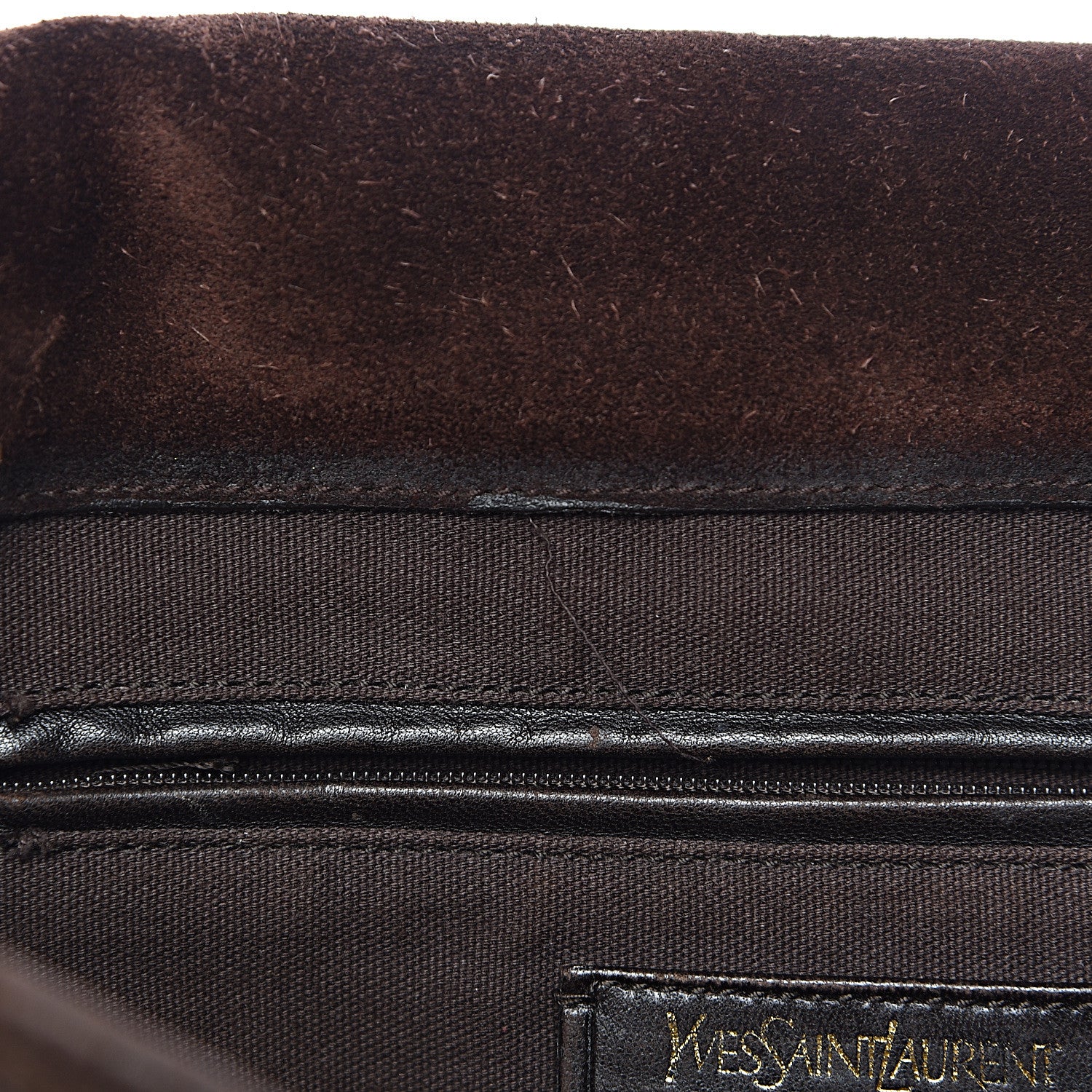 Saint Laurent Crocodile Embossed Nubuck Besace Shoulder Bag Brown Sand 13 of 13