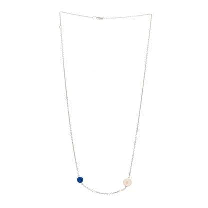 Mikimoto Sterling Silver Akoya Cultured Pearl Enamel Single Necklace Blue Blue 3 of 6