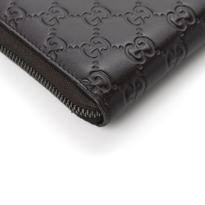 Gucci Guccissima Signature Zip Around Organizer Wallet Black 9 of 12